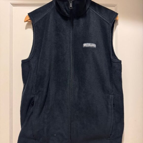 Columbia Vest Fleece Full Zip Black Sleeveless Outdoor Mens - Small - Picture 1 of 3
